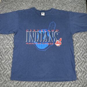 Vintage T Shirt Men’s Large Starter Cleveland Indians 1997 Blue Baseball MLB